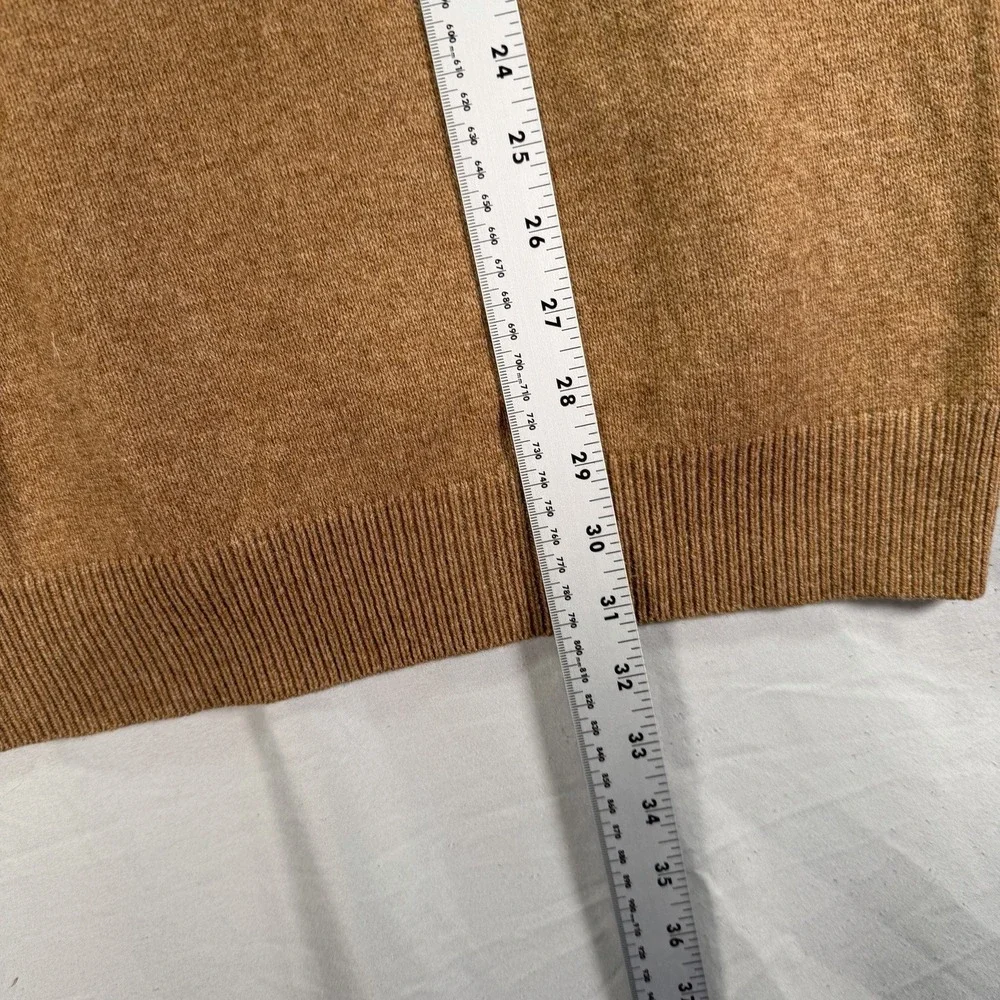 LL Bean Cardigan Sweater Mens Large Brown Houndstooth Lambswool Grandpa Preppy